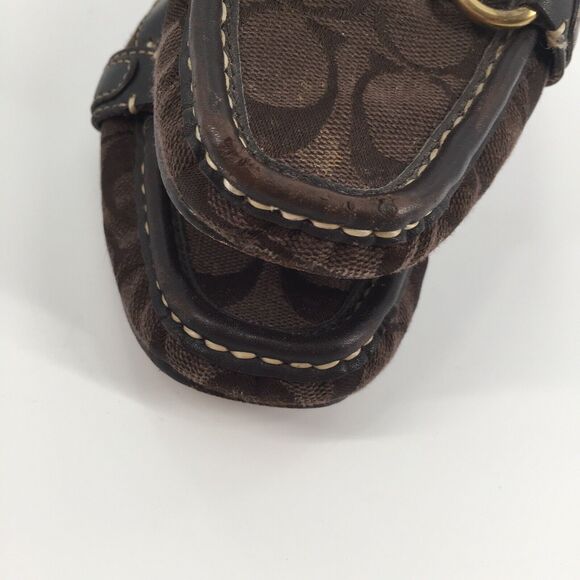 Coach Eve Horsebit Monogram Logo Driver Loafers 6.5 B Womens Brown Gold Slip On - Picture 5 of 11